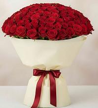 Букет 101 Красная роза Милано в Посёлок Центральной усадьбы совхоза Озёры