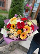 Букет цветов из:  Герберы, Ромашки, Хризантемы, Розы и Подсолнухи #REPLACE_PRED# Посёлок Центральной усадьбы совхоза Озёры