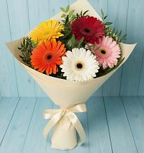 Букет цветов из:  Герберы в Посёлок Центральной усадьбы совхоза Озёры