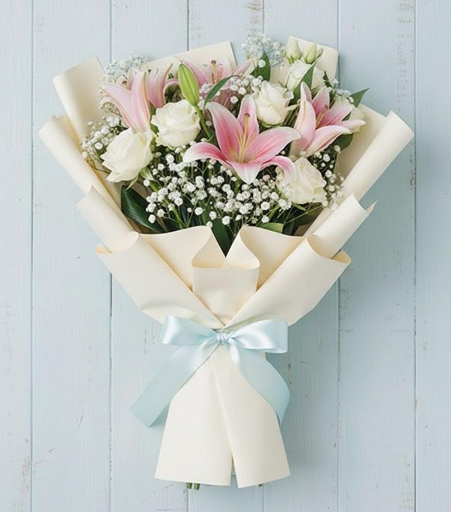 Букет цветов из: Лилии в Посёлок Центральной усадьбы совхоза Озёры