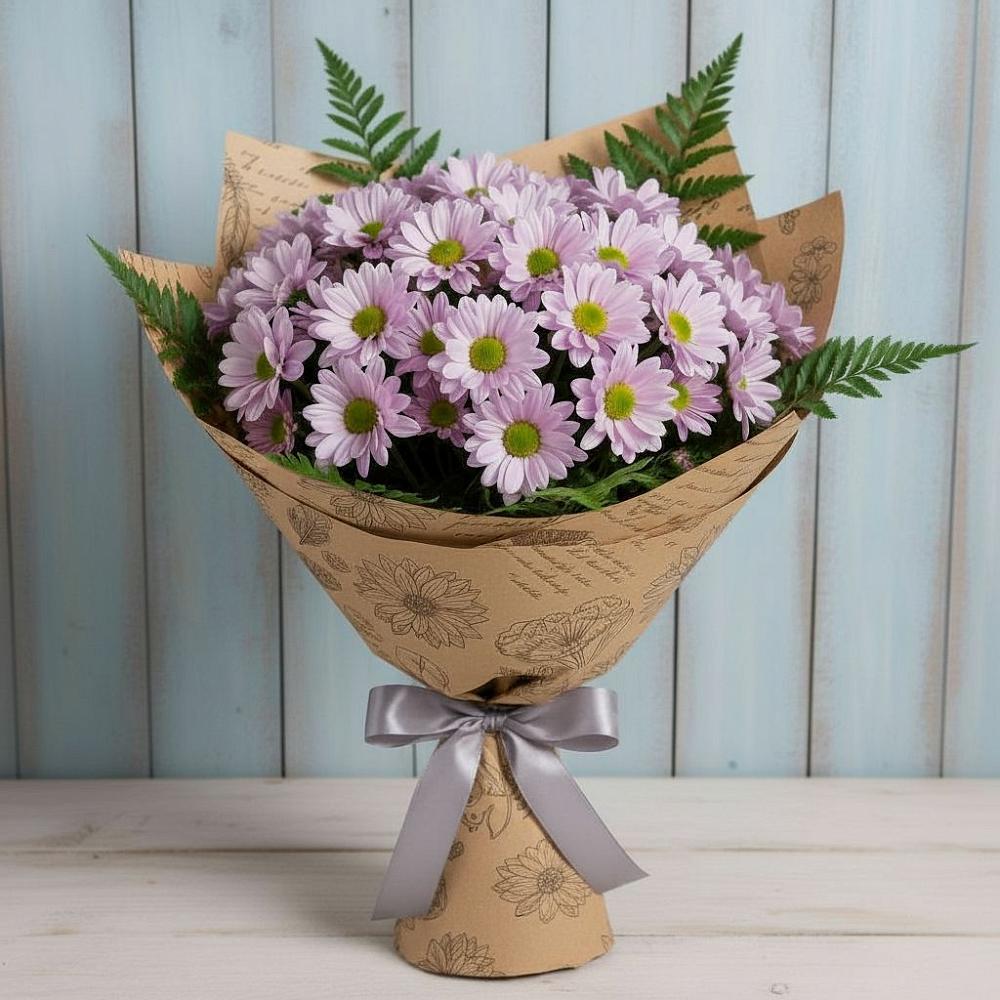 Букет цветов из: Хризантемы в Посёлок Центральной усадьбы совхоза Озёры