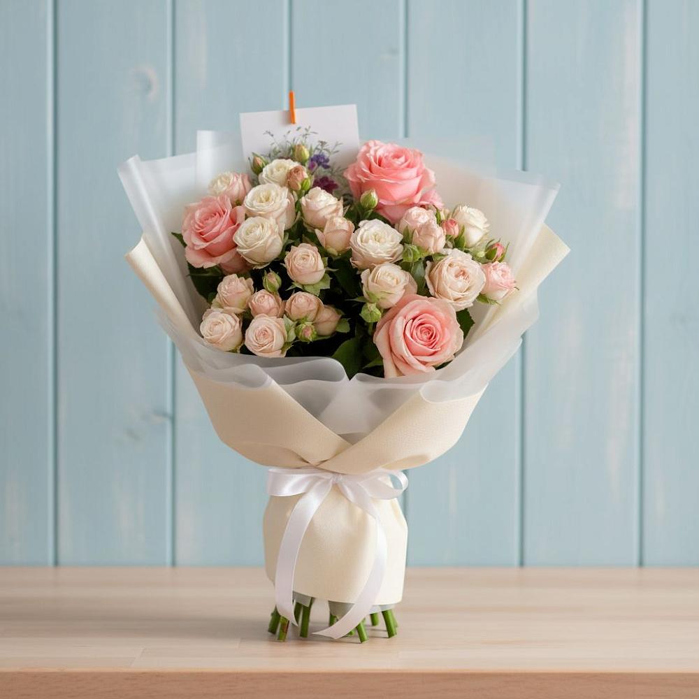 Букет цветов из: Розы в Посёлок Центральной усадьбы совхоза Озёры