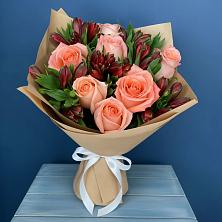 Букет цветов из:  Розы и Альстромерии в Посёлок Центральной усадьбы совхоза Озёры