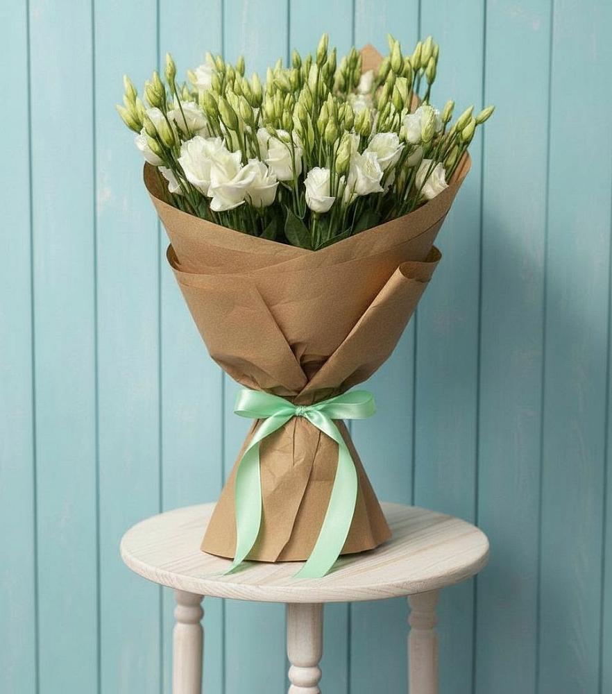 Букет цветов из: Лизиантусы в Посёлок Центральной усадьбы совхоза Озёры