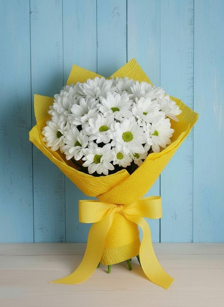 Букет цветов из: Хризантемы в Посёлок Центральной усадьбы совхоза Озёры