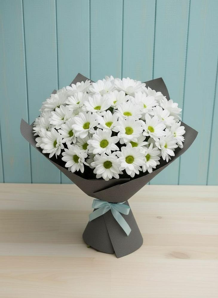 Букет цветов из: Хризантемы в Посёлок Центральной усадьбы совхоза Озёры