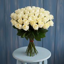 Букет 51 Белая роза Эдлесс Лав в Посёлок Центральной усадьбы совхоза Озёры