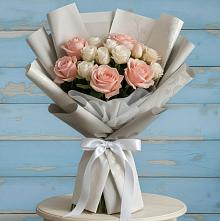 Букет цветов из:  Розы в Посёлок Центральной усадьбы совхоза Озёры