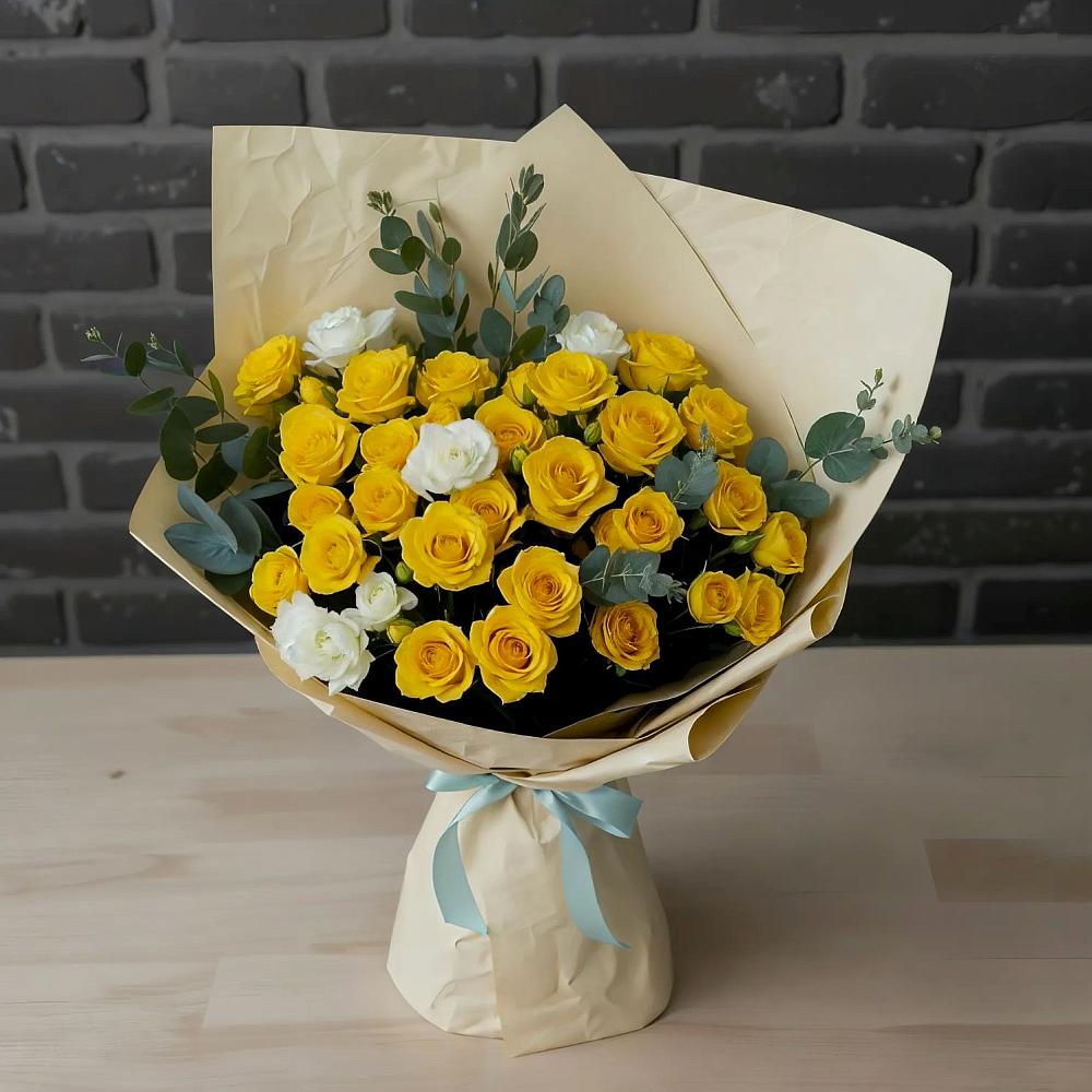 Букет цветов из: Розы в Посёлок Центральной усадьбы совхоза Озёры