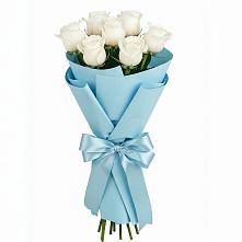 Букет 7 белых роз Проуд в Посёлок Центральной усадьбы совхоза Озёры